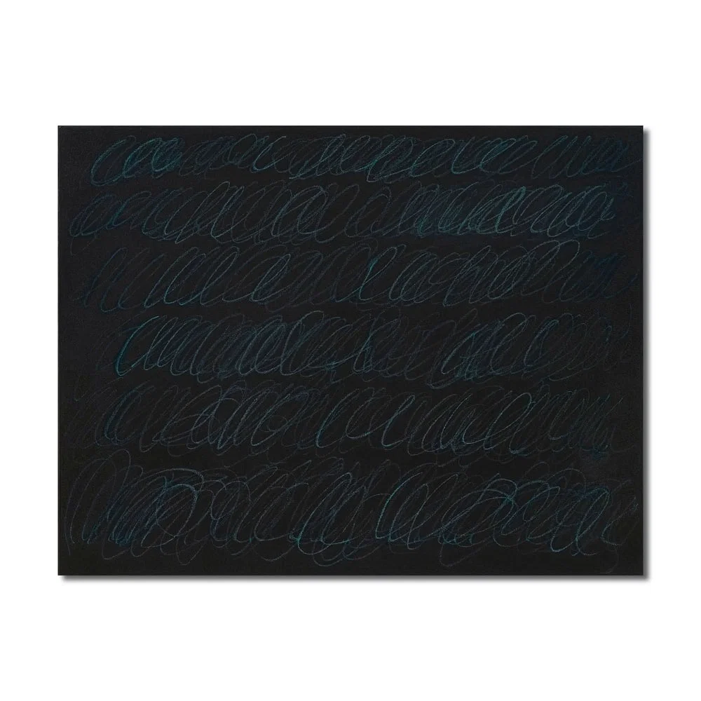 CY TWOMBLY (1928-2011), ATTRIBUTED TO, OIL BASED HOUSE PAINT AND WAX CRAYON ON CANVAS