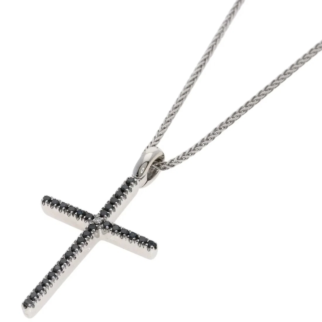 DAMIANI CROSS BLACK DIAMOND 1P DIAMOND NECKLACE