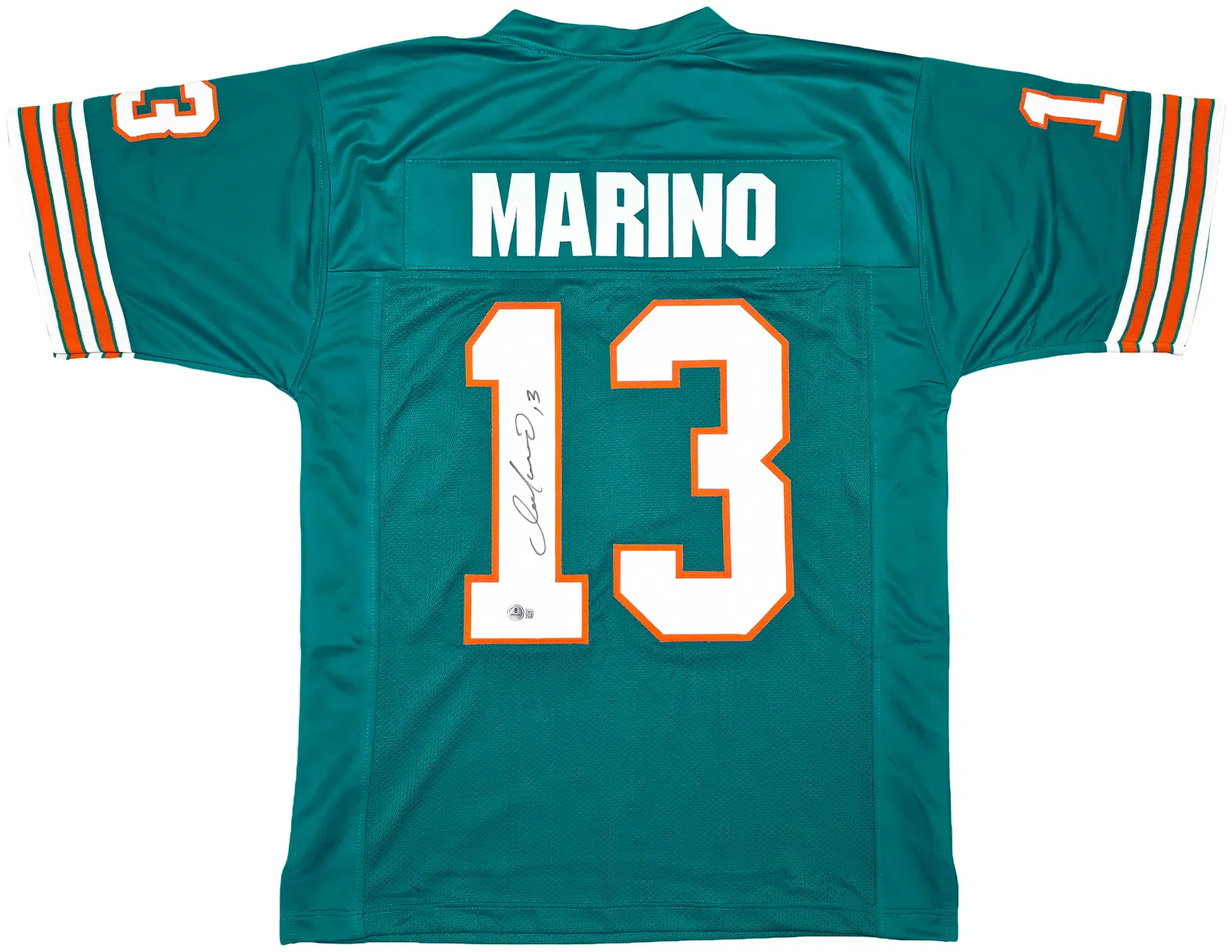 DAN MARINO SIGNEDIAMI DOLPHINS FOOTBALL JERSEY (BECKETT COA)