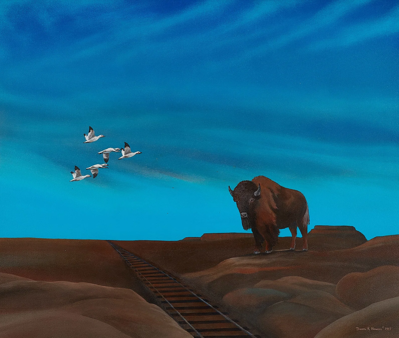 Daniel Howell "Monarchs of Plains" Painting 1997