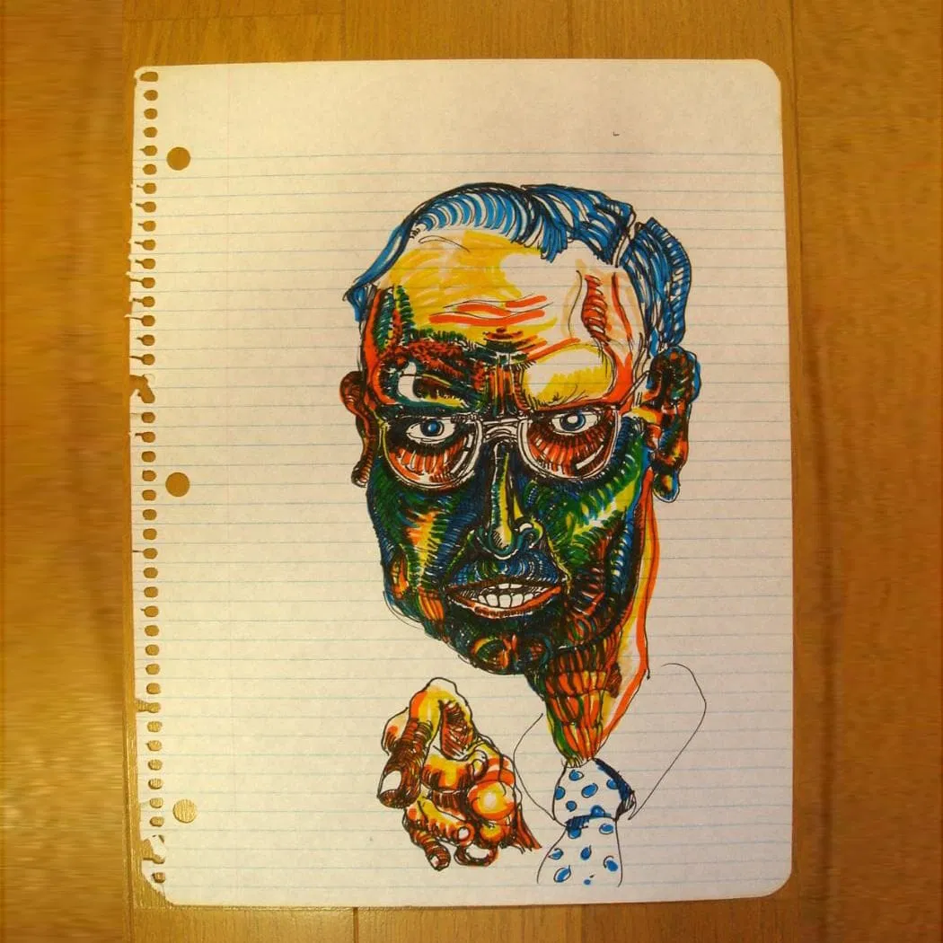 Daniel Johnston Drawing 80's Early Work Original Hand-Drawn