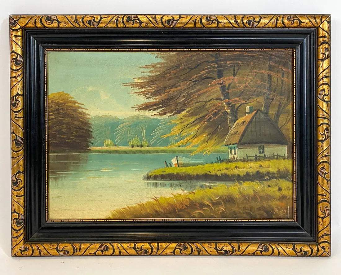 DANISH LANDSCAPE WITH LAKE O/C