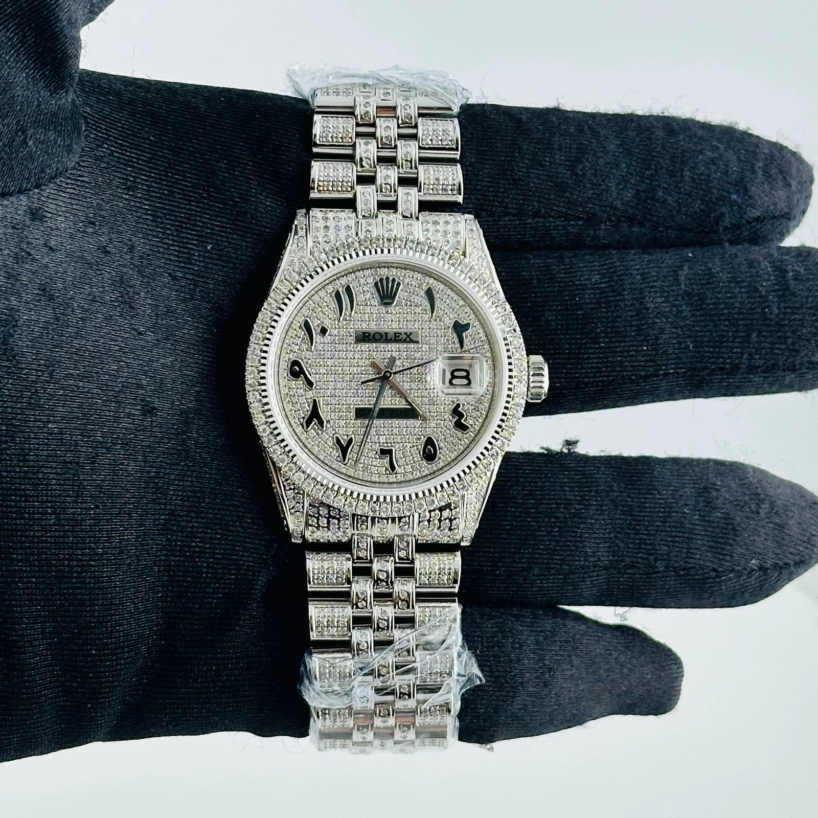 Datejust Ref 1601 Mens Watch Diamond Arabic Dial Prong Bezel Jubilee Bracelet