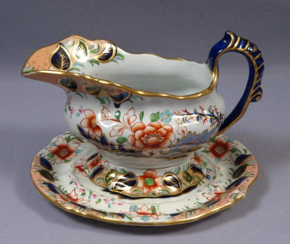 Davenport Georgian Imari 1825 Gravy Boat SHIP WRECK SALVAGE Cunard Halifax