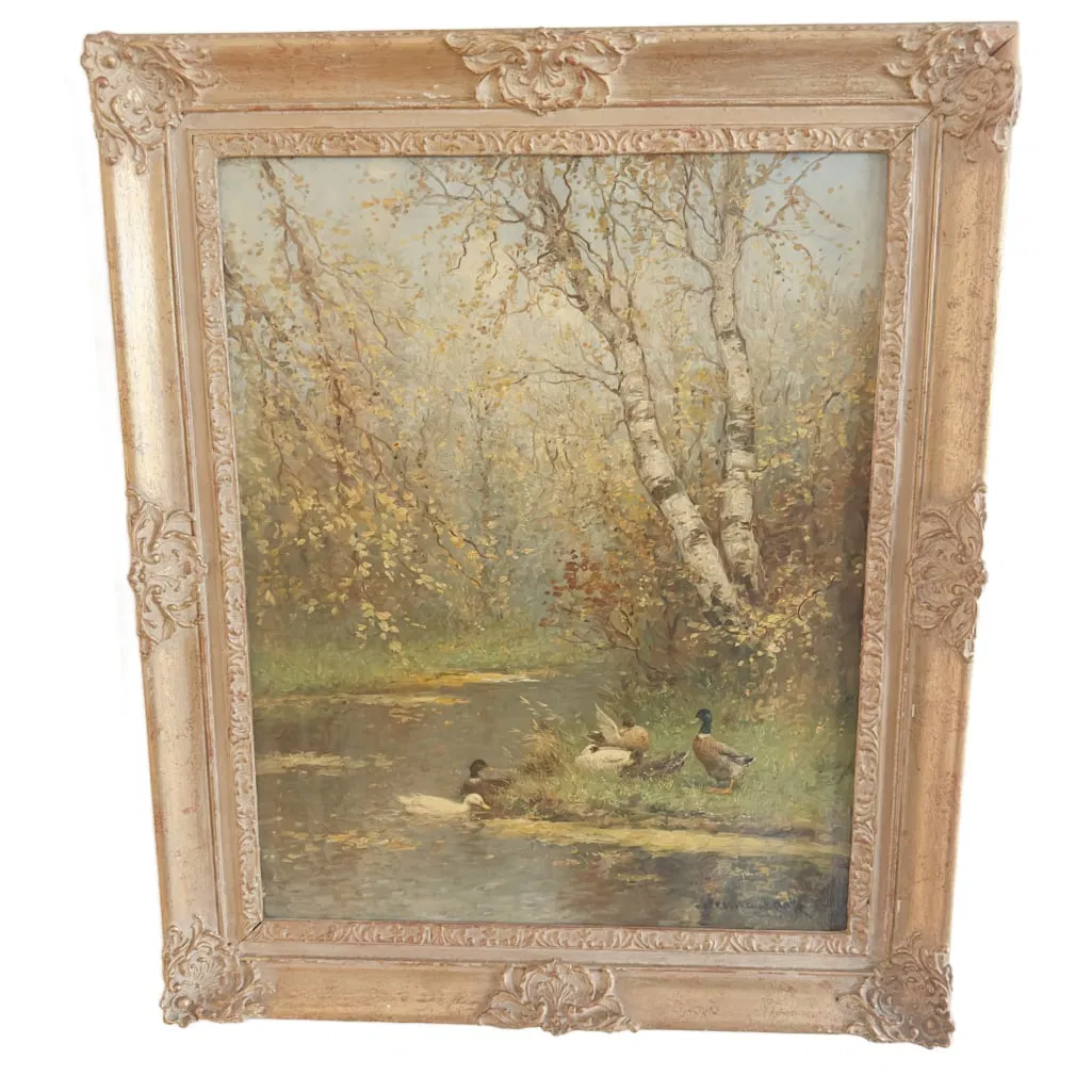 David Adolph Constant Artz (1837-1890) Ducks in Stream