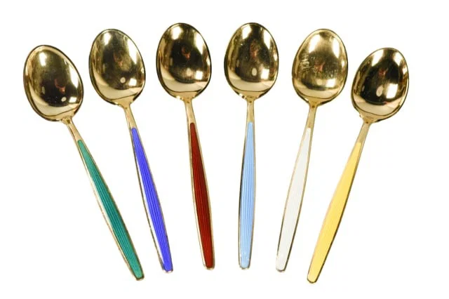 David Anderson 24k Plate Enamel Spoons