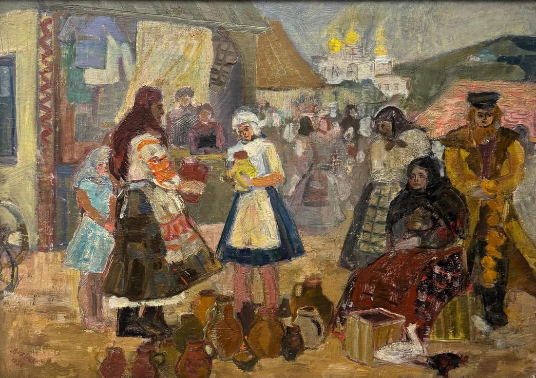 David Burliuk, Oil on canvas panel.