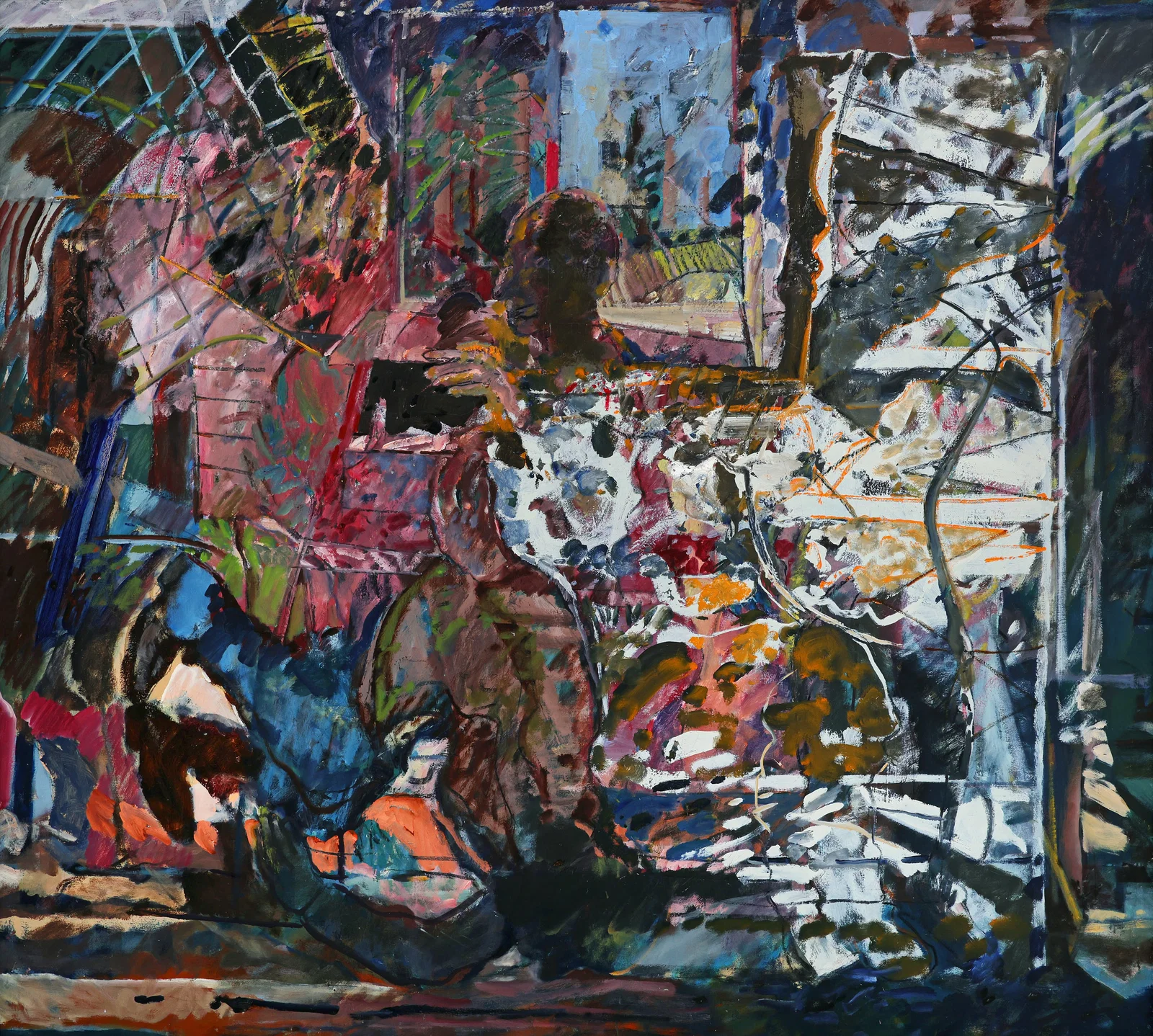 DAVID CRONE (B.1937) Falling Figure, 1982 Oil on canvas, 149 x 164cm