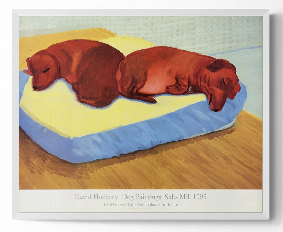 David Hockney - Dog Painting 38 - 1995 Offset Lithograph 21" x 25.5"