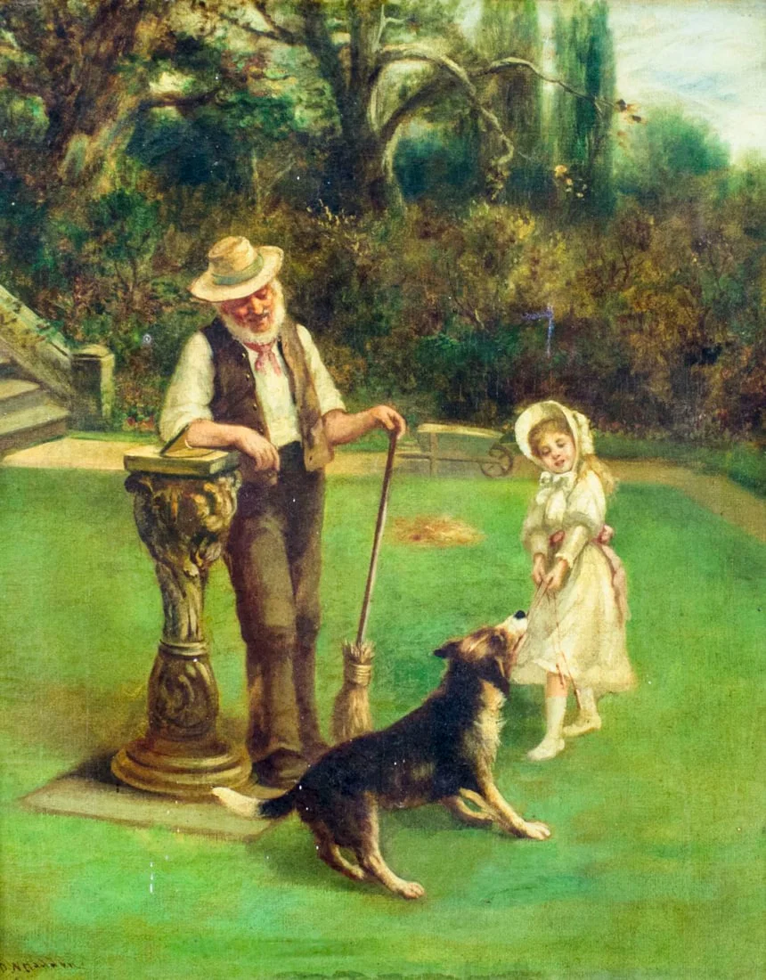 David W Haddon (UK,fl.1884-1914) oil painting antique