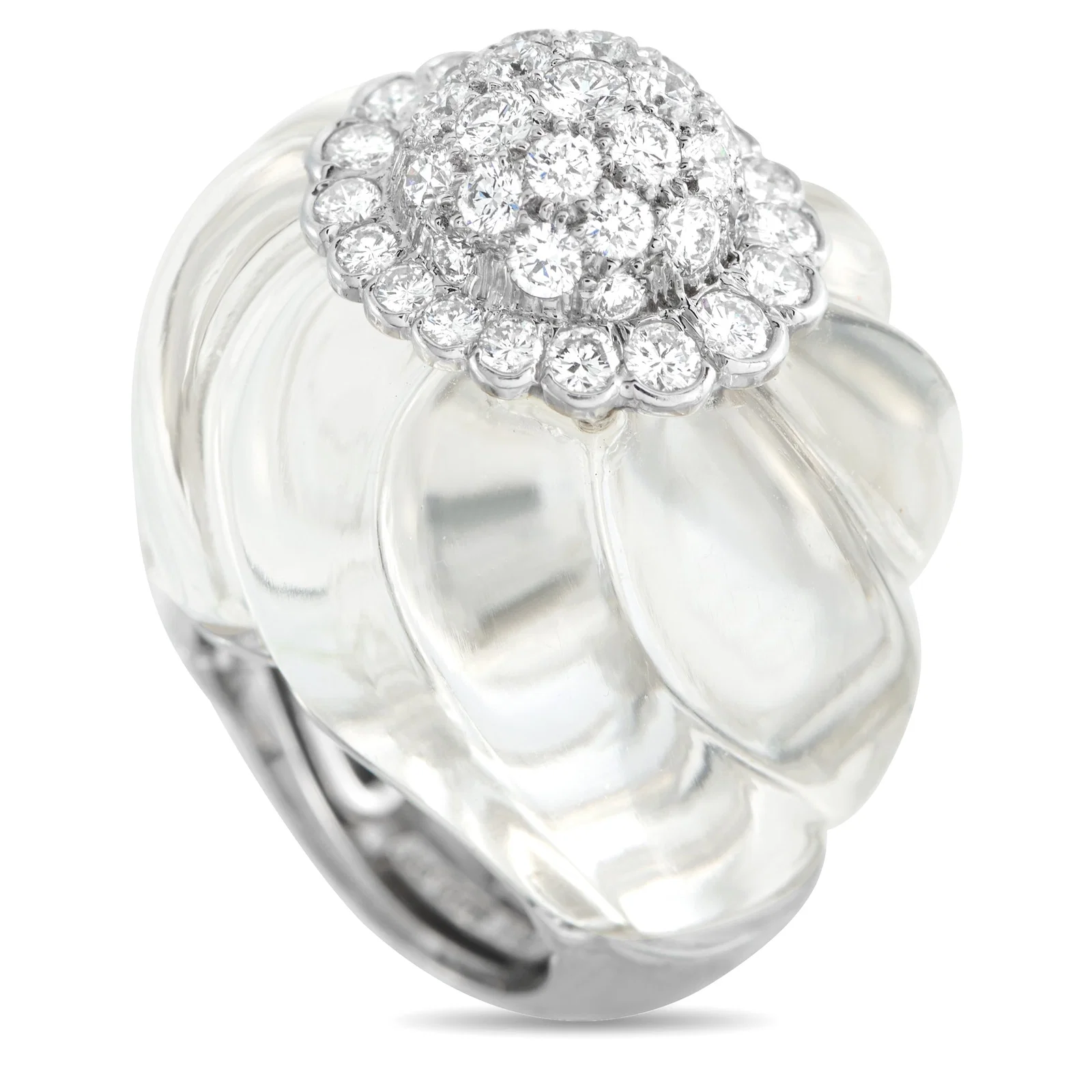 David Webb 1.20ctw Diamond, 18K /Platinum, Crystal Ring