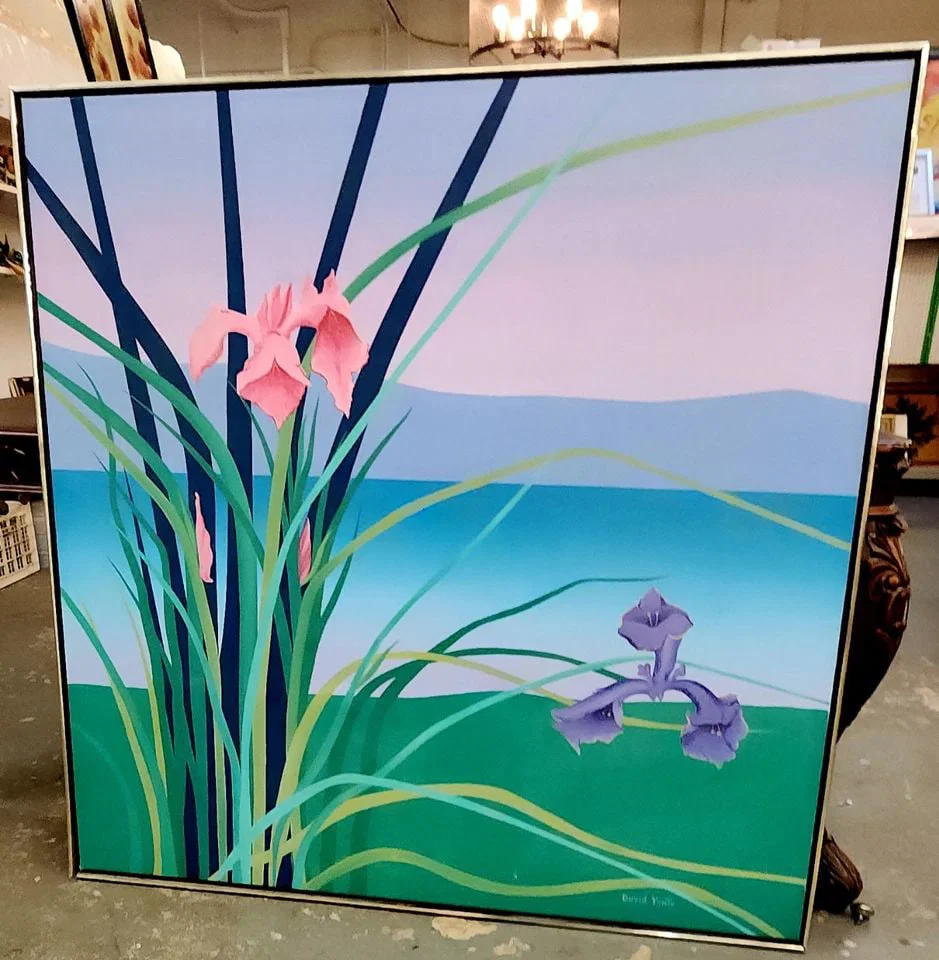 David Yontz vibrant mid-century impressionist landscape painting. Signed. Perfect for modern or