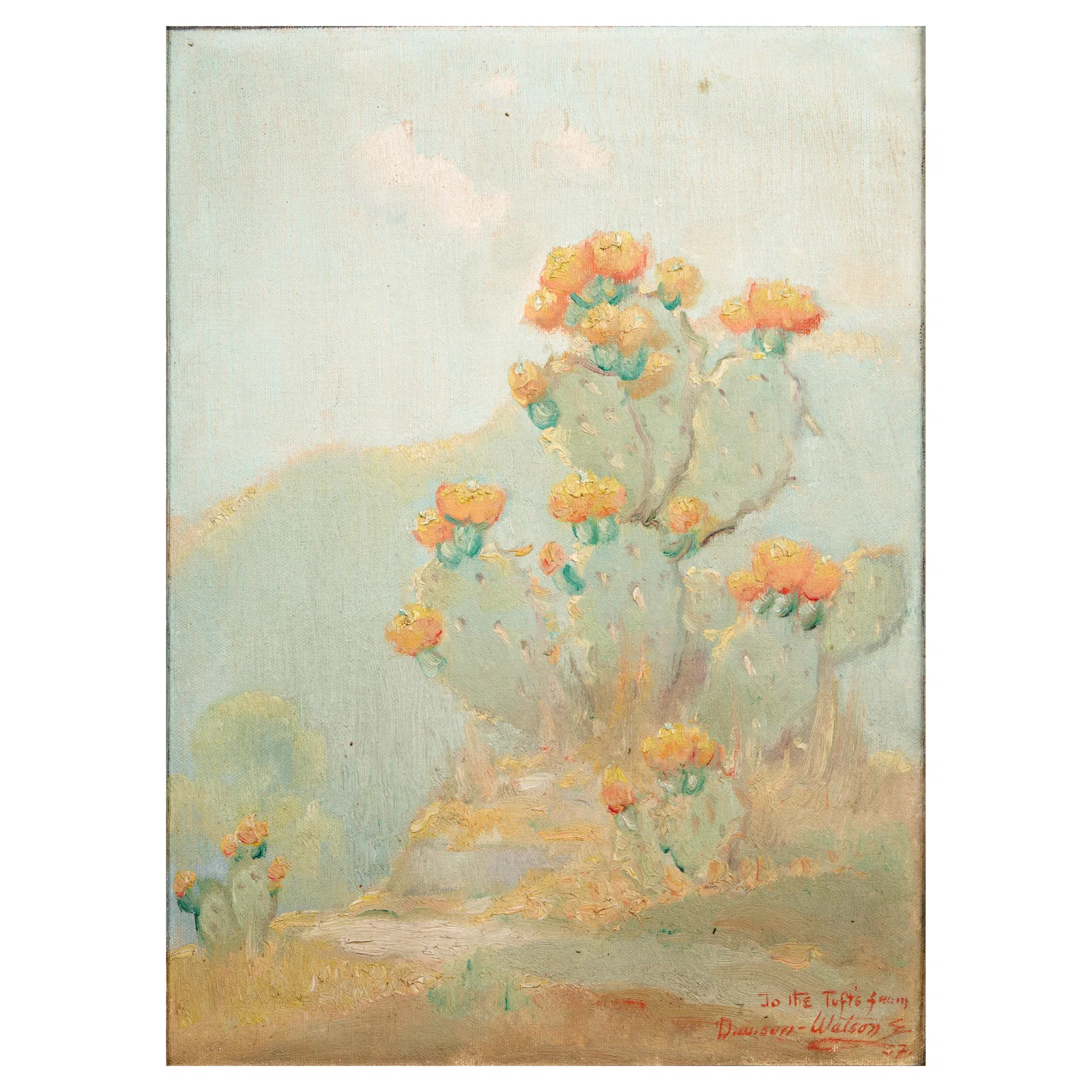 DAWSON DAWSON-WATSON (1864-1939) Prickly Pear Cactus 15 x 11 in. (Painted in 1937.)
