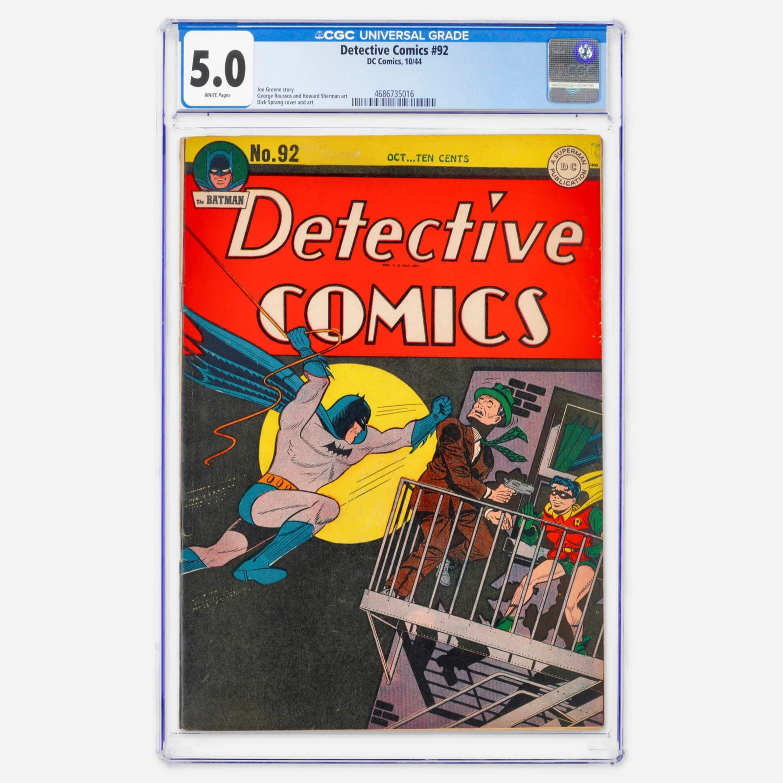 DC Comics Detective Comics #92 CGC 5.0