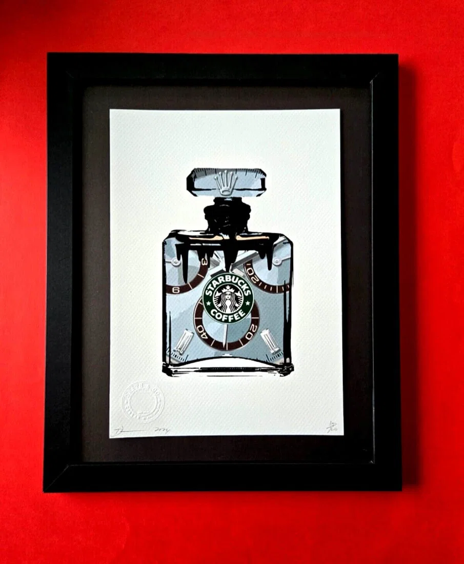 Death NYC Pop Art Print Hand Signed Framed 16X12in LtdEd. Rolex Starbucks COA
