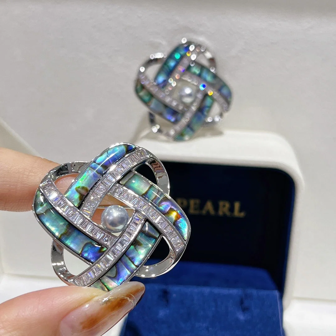 Deep Sea Abalone Shell Pearl Brooch
