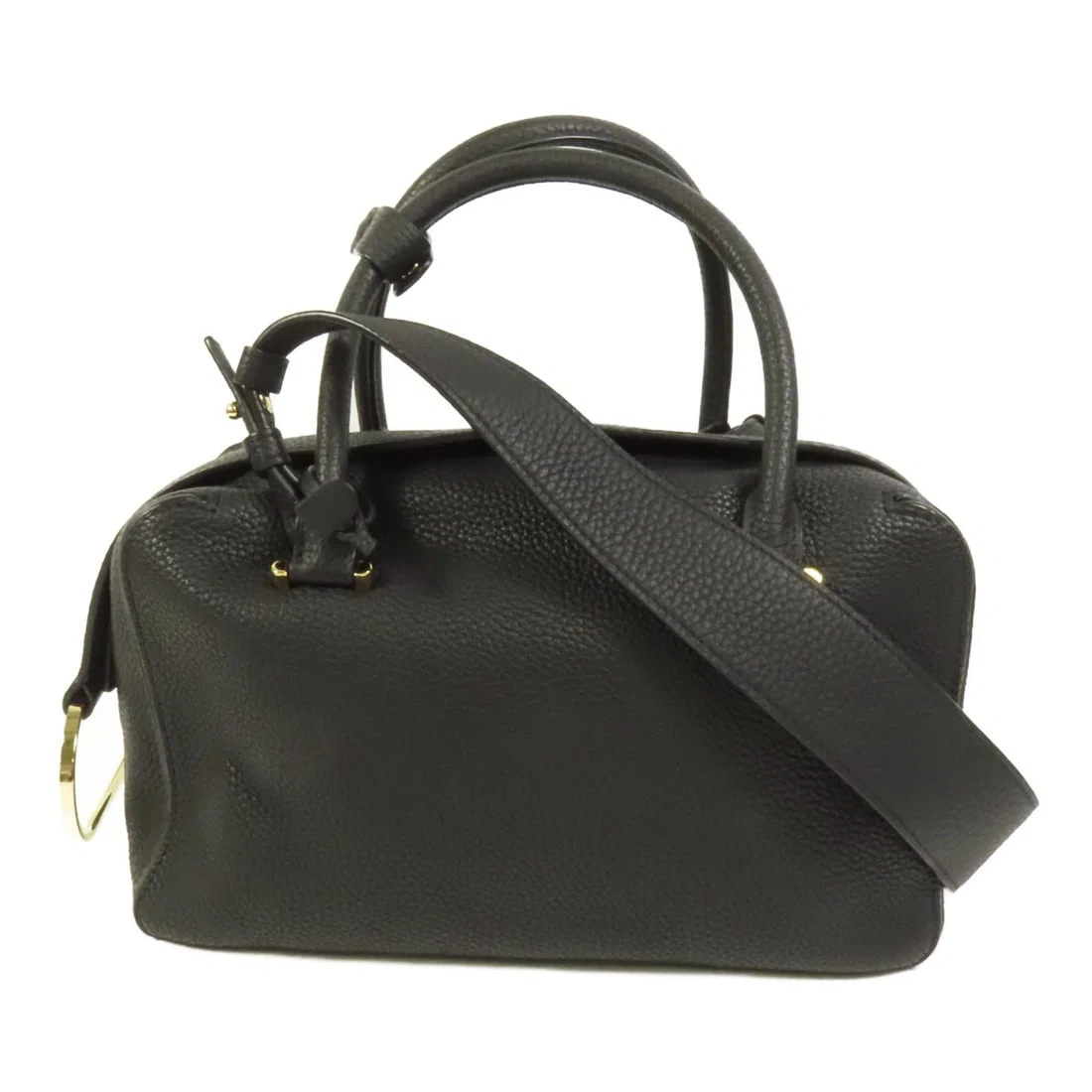 Delvaux Cool Box MM Black Calfskin Leather Shoulder Bag with Gold Hardware