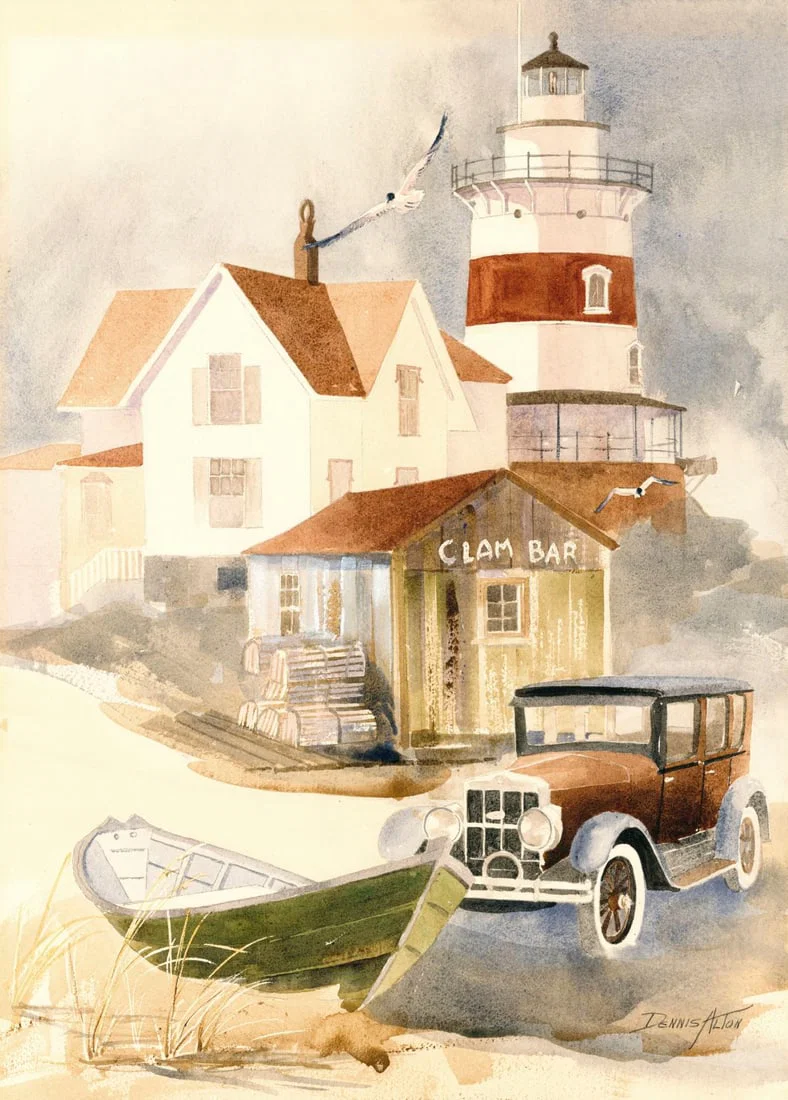 Dennis Alton (US,20C) watercolor painting