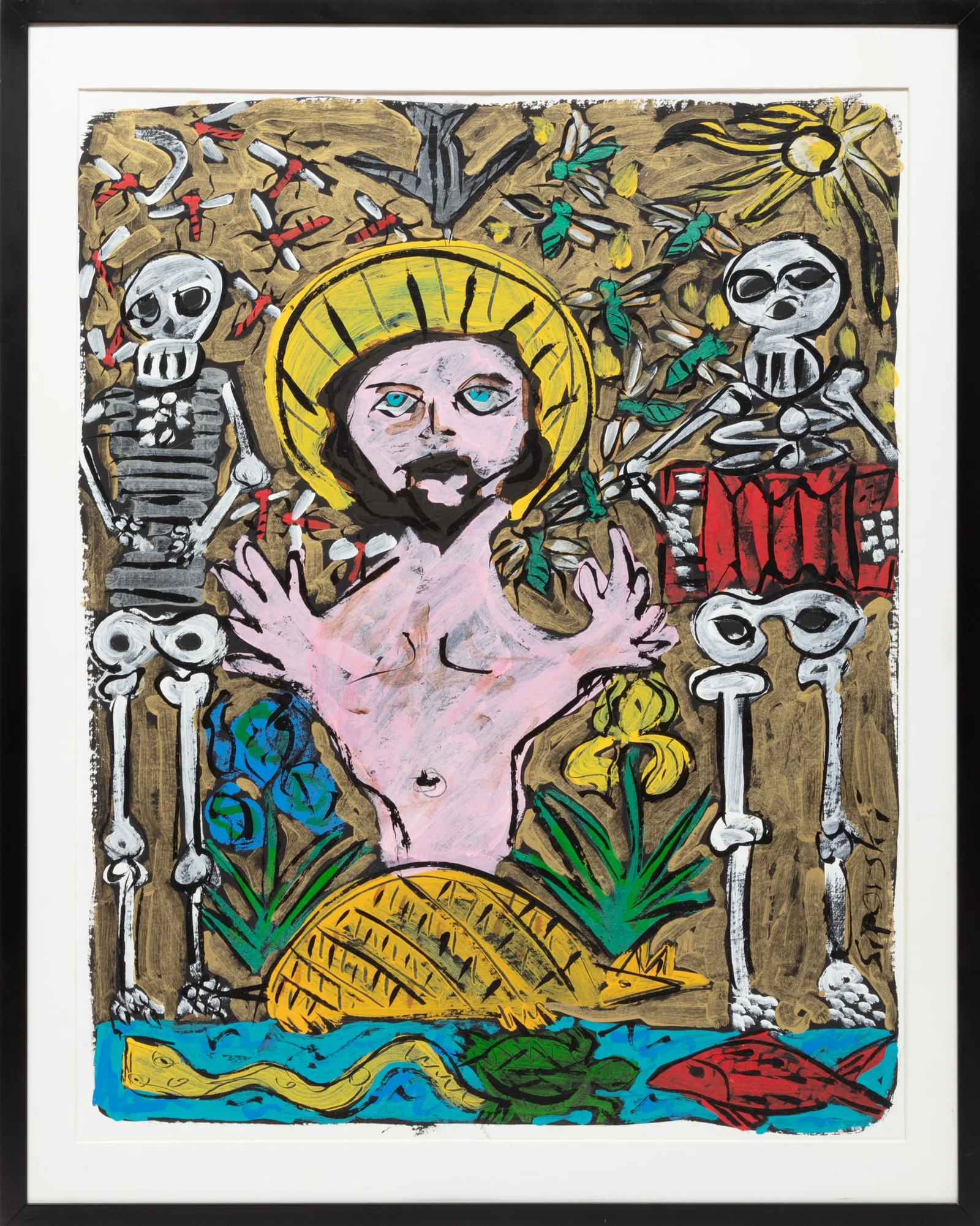 Dennis Sipiorski, American/Louisiana 20th c., ?Zydeco Jesus?, acrylic on paper