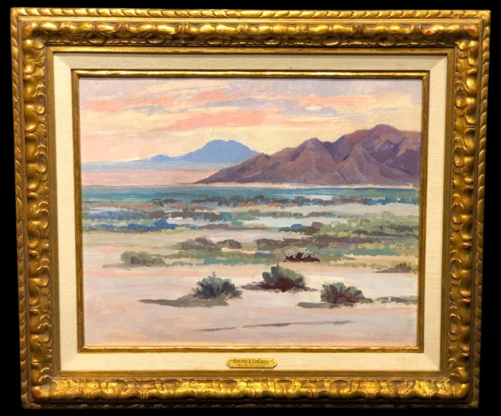 Desert Landscape - An Original Oil Painting By Howard A. Edwards (1884-1953)