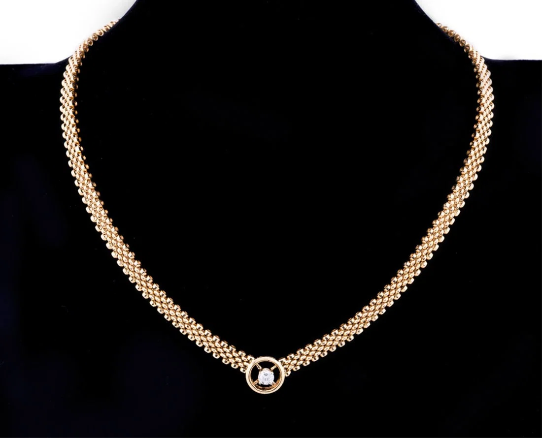 DIAMOND & 14K YELLOW GOLD PENDANT NECKLACE