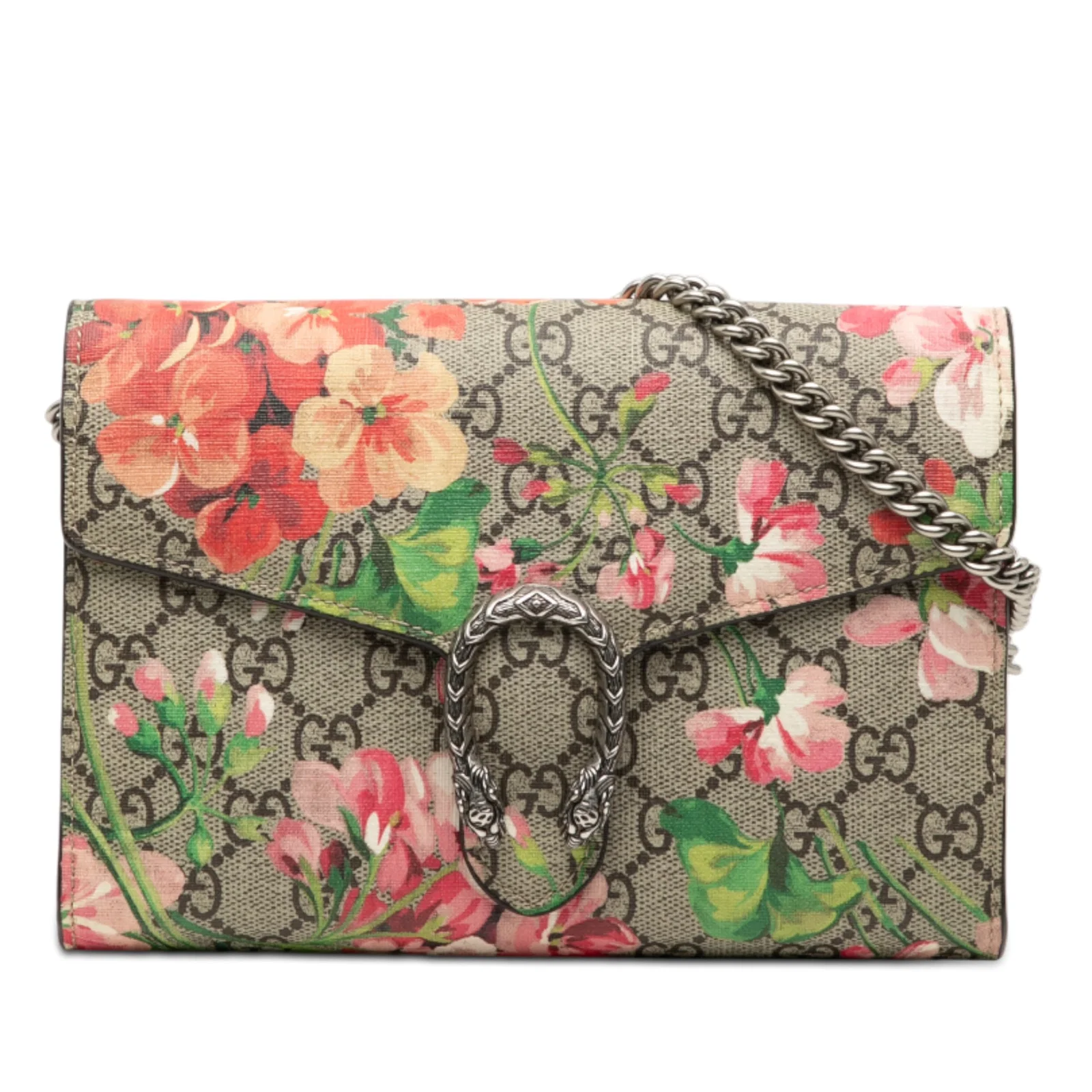 Dionysus Blooms Chain Wallet by Gucci GG Supreme Floral Print