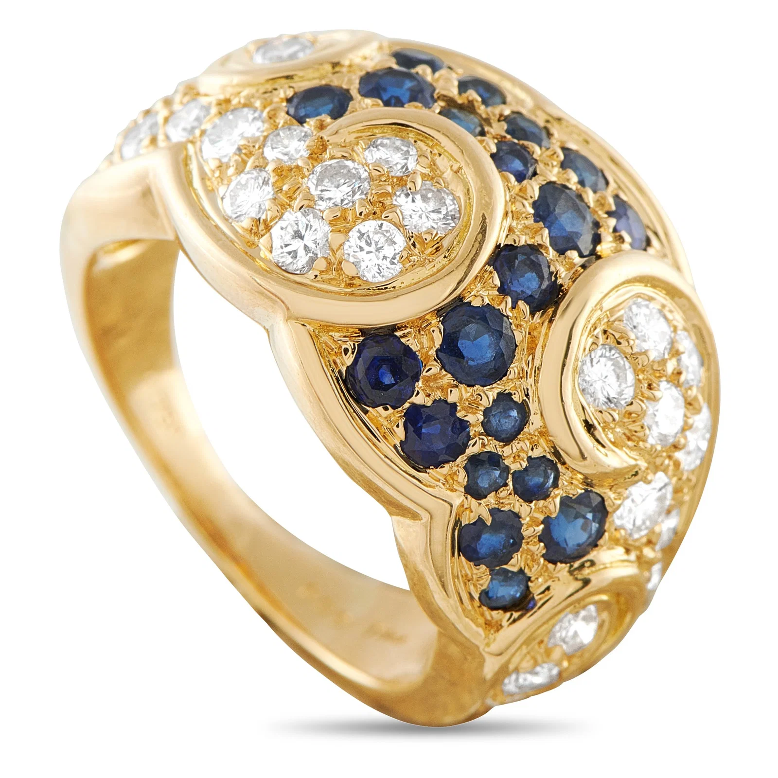 Dior 0.75ctw Diamond and Sapphire 18K Yellow Gold Ring