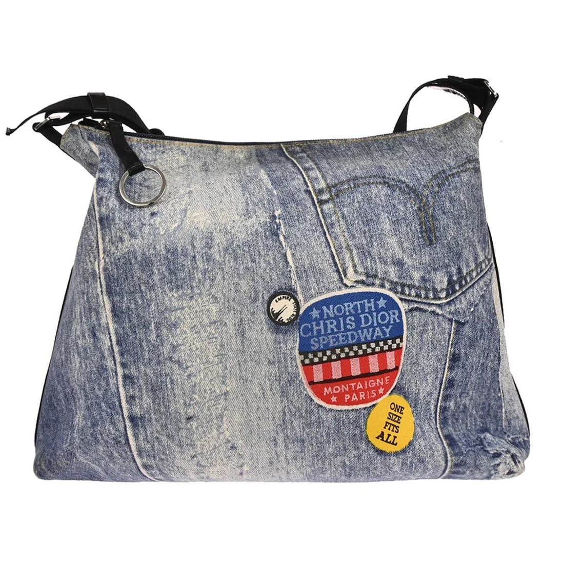 Dior Large Blue Denim Canvas Shoulder Bag MU0061