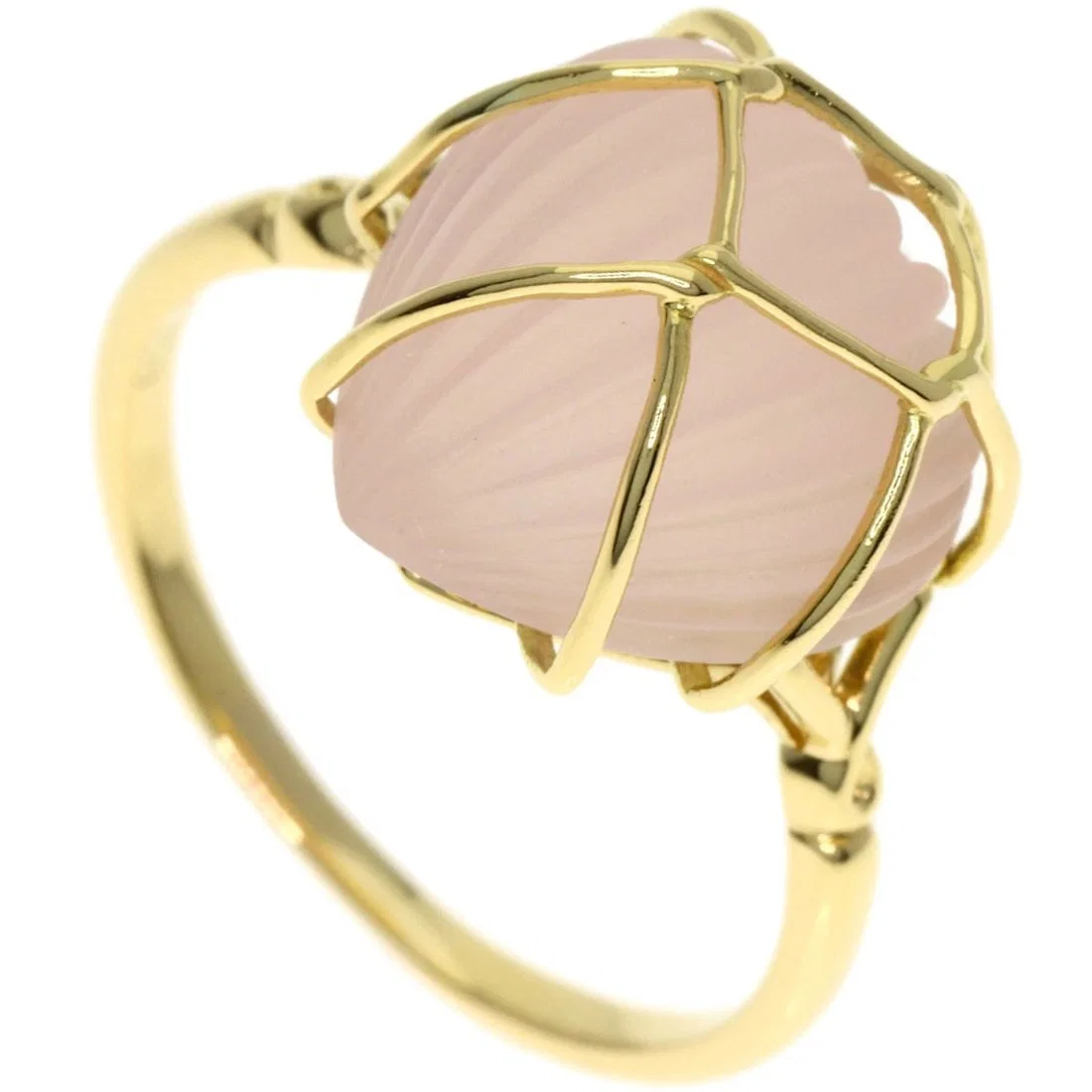 DIOR ROSE QUARTZ RING K18 YELLOW GOLD