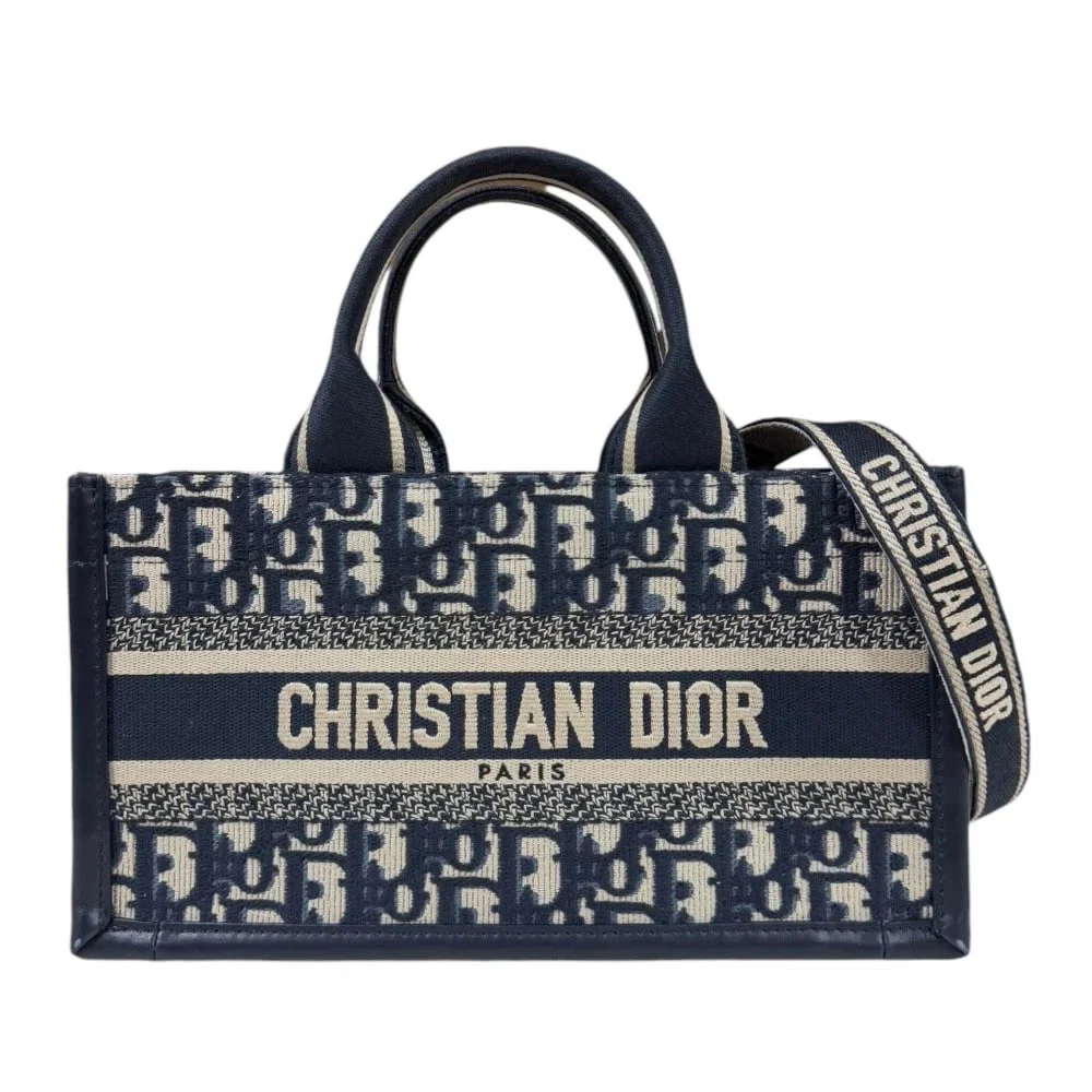 DIOR SHOULDER BAG CANVAS LEATHER 2WAY