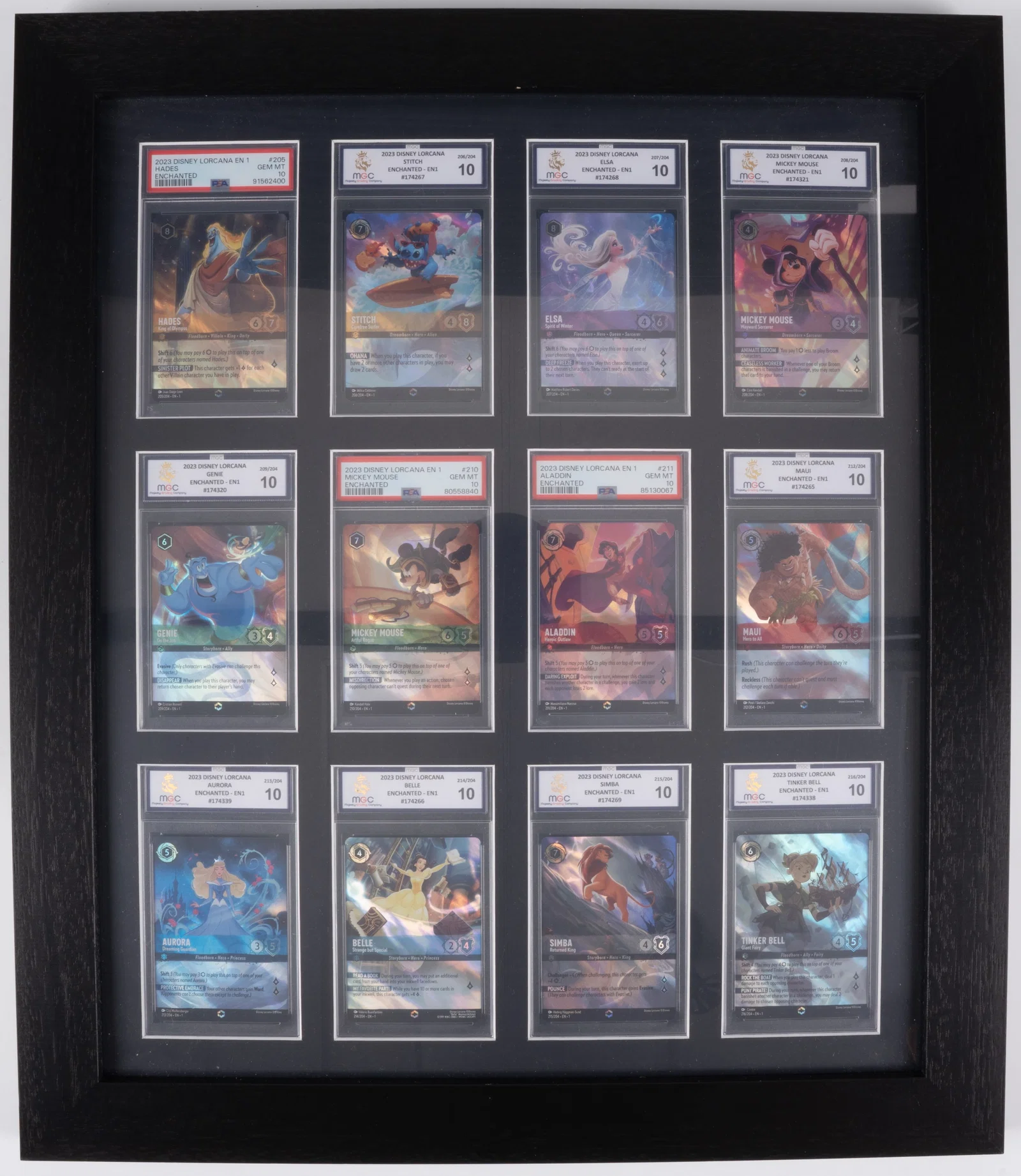 Disney Lorcana EN1 - Complete Enchanted Rare Collection - ALL Grade 10s