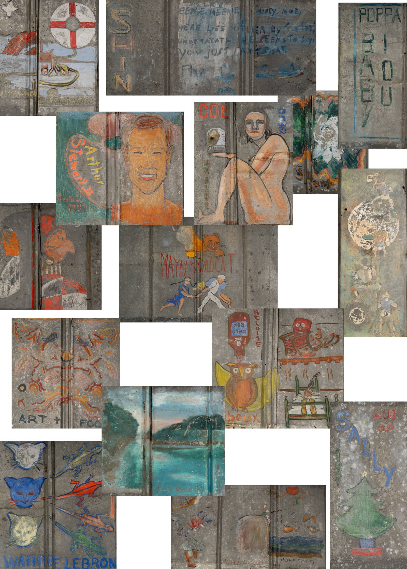 Dixie Art Colony (18) Tin Panel Paintings