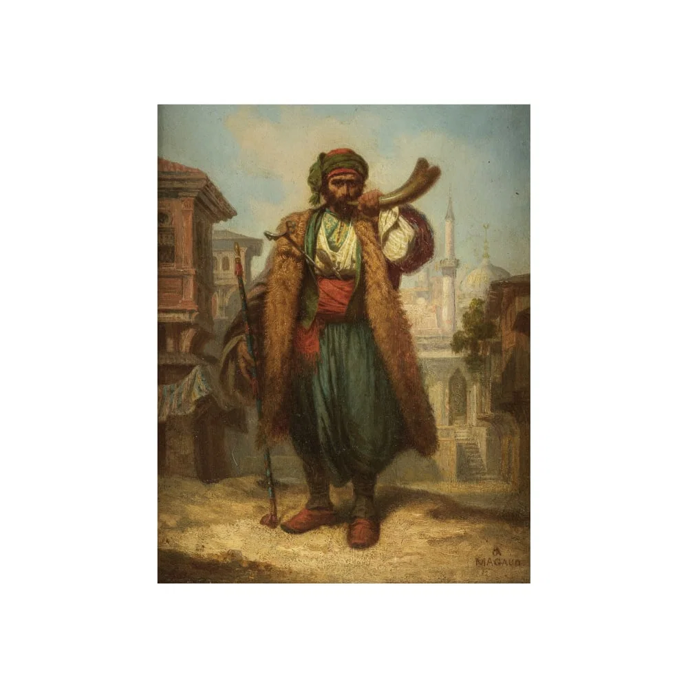 Dominique Antoine Magaud (Marseille 1817-1899) Un turc et un cavalier Bachibouzouk à Istanb...