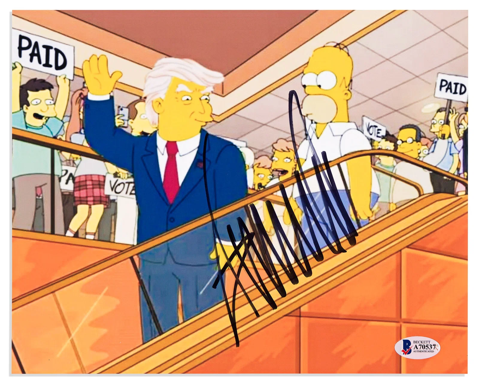 Donald J. Trump. Color Photograph Signed, "Trump,"