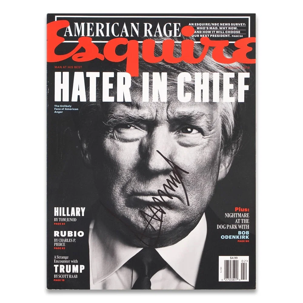 DONALD TRUMP SIGNED ESQUIRE MAGAZINE "HATER IN CHIEF" (FEBRUARY 2016)