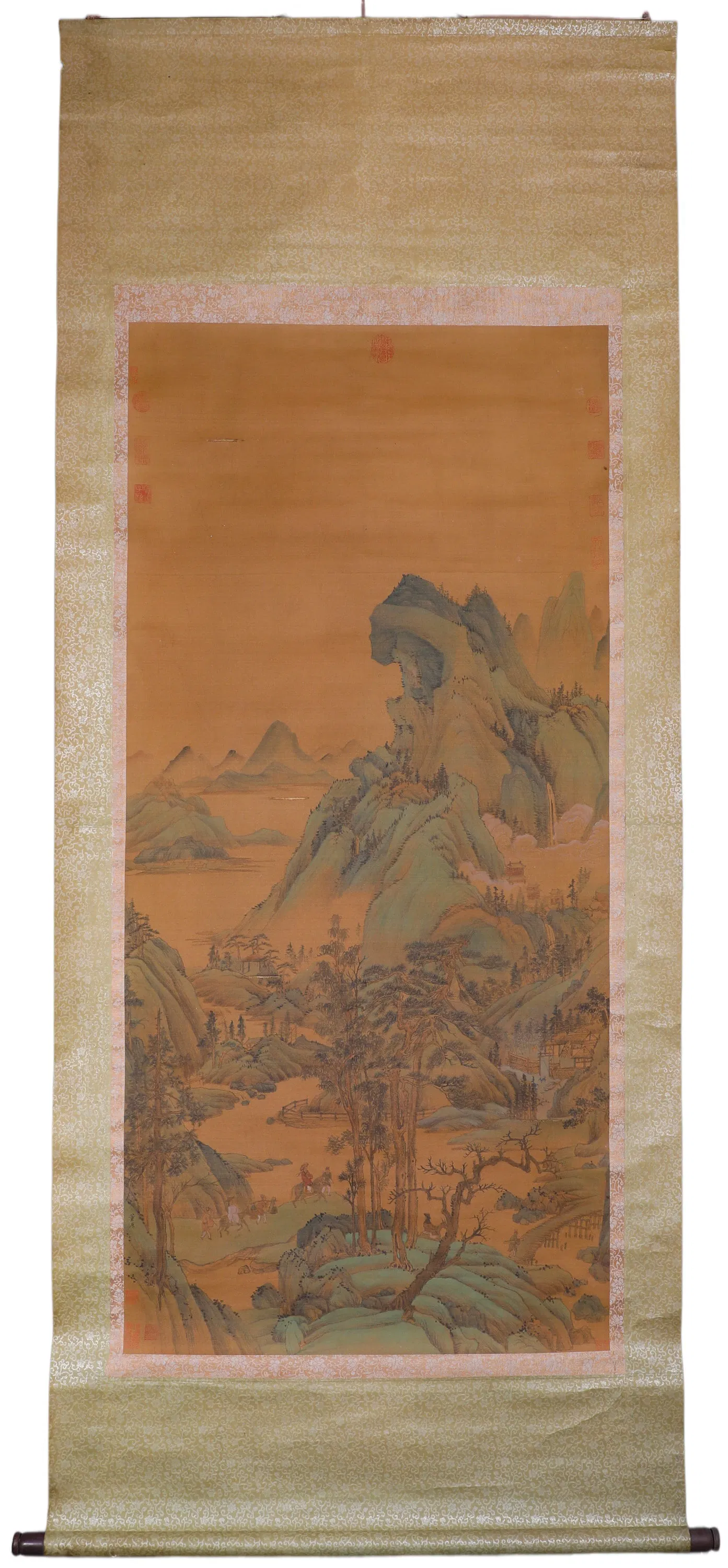 DONG YUAN'S GREEN AND BLUE LANDSCAPE SCROLL OF THE MING DYNASTY