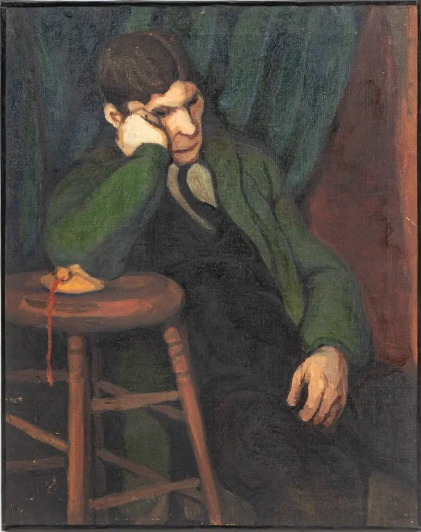 Dorothy Vail Seated Male Figure Oil on Canvas