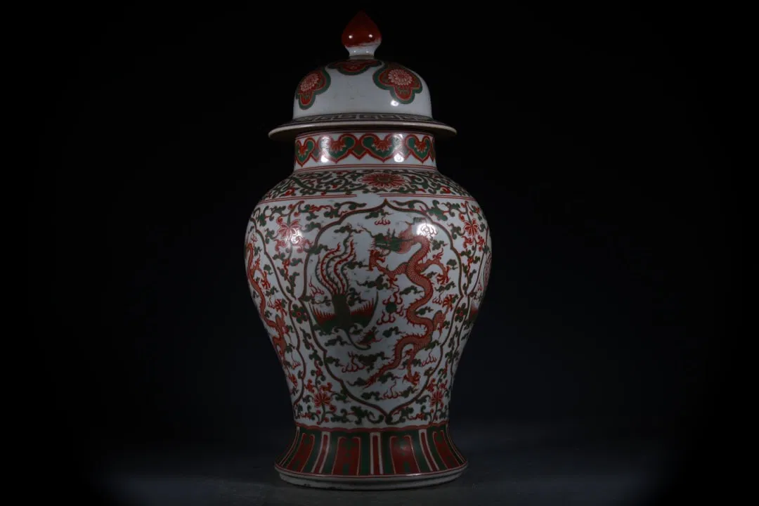 Doucai Dragon Phoenix Pattern Jar