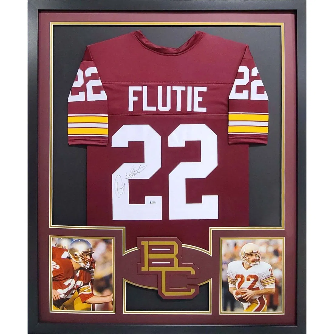 Doug Flutie Autographed Framed Jersey Beckett Authenticated Boston College
