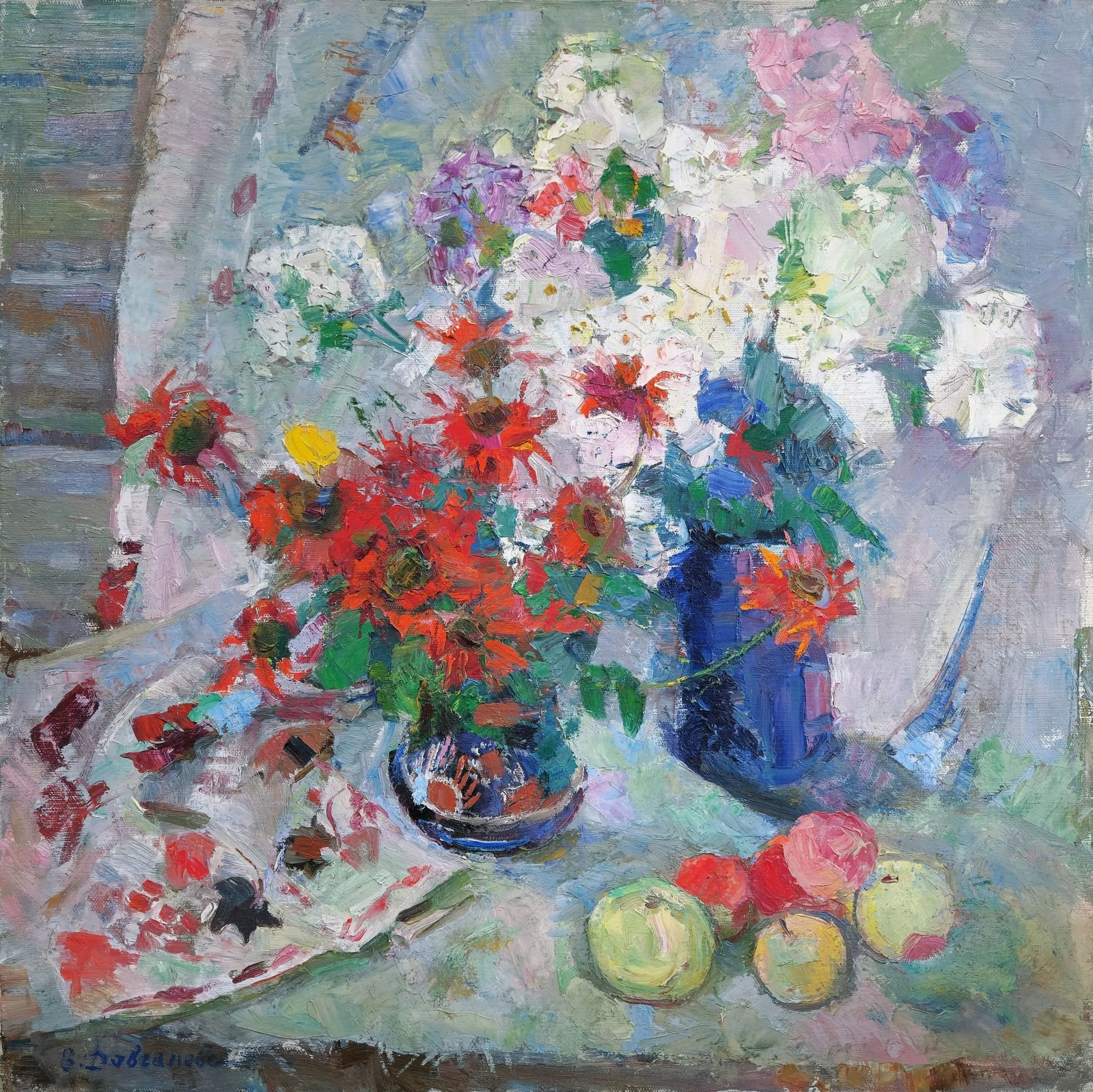 Dovgalevska Vira (Ukrainian artist), "Chervona Ruta", oil on canvas