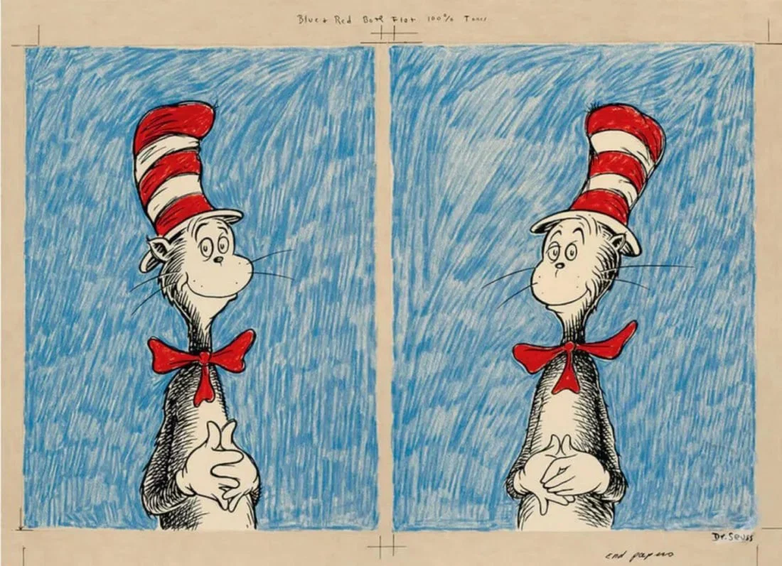 Dr. Seuss, 'The Cat's Debut - Diptych', Signed Limited Edition Serigraph