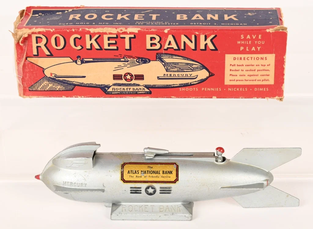 DURO MOLD ROCKET MECHANICAL BANK