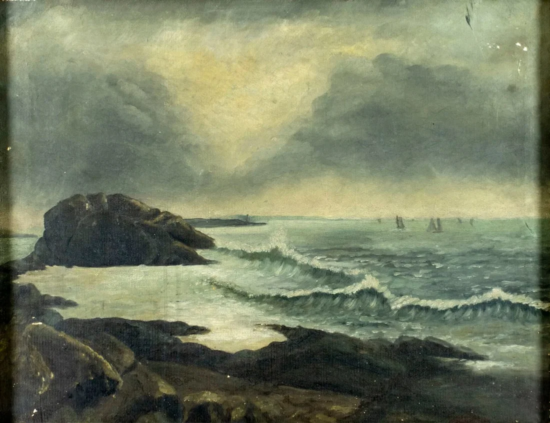 E F Fowler (US,19C) oil painting antique