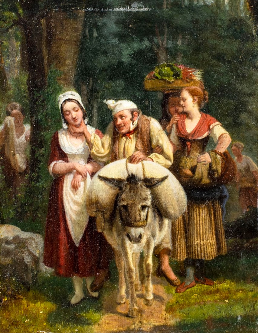 E Foster (UK,19C) oil painting antique