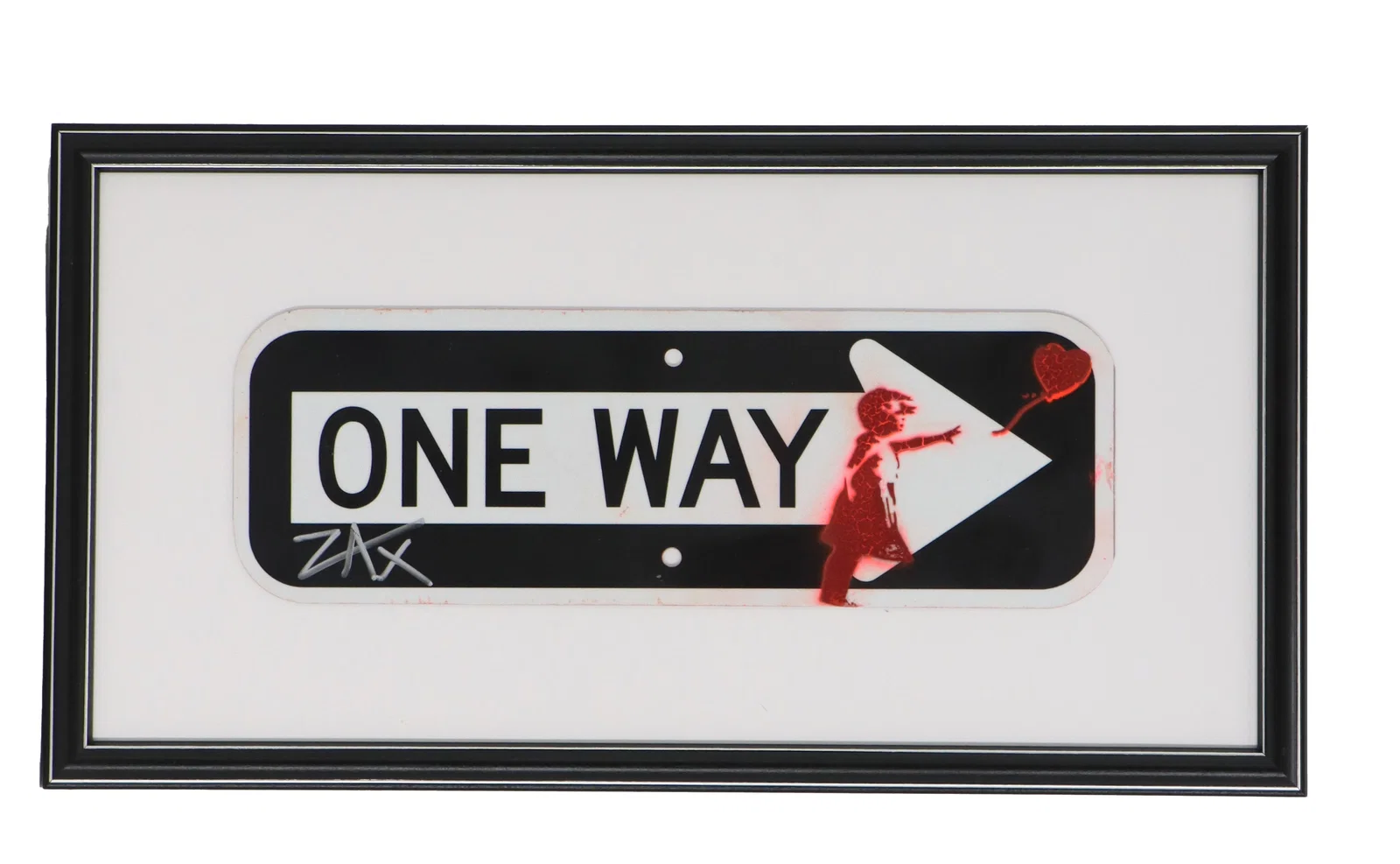 E. M. Zax (21st Century) American, Paint on Aluminum Street Sign "One Way"