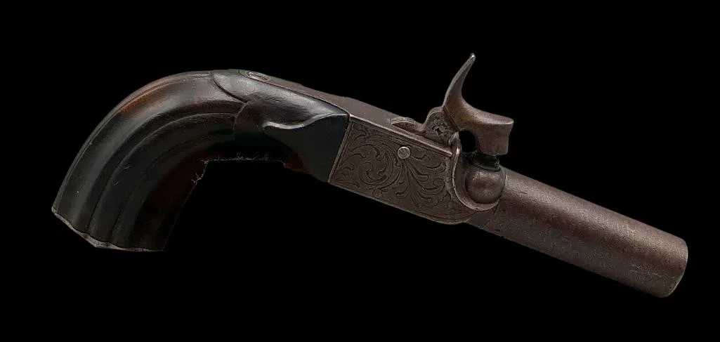 Early 1800s Fold Out Trigger Percussion Pocket Pistol