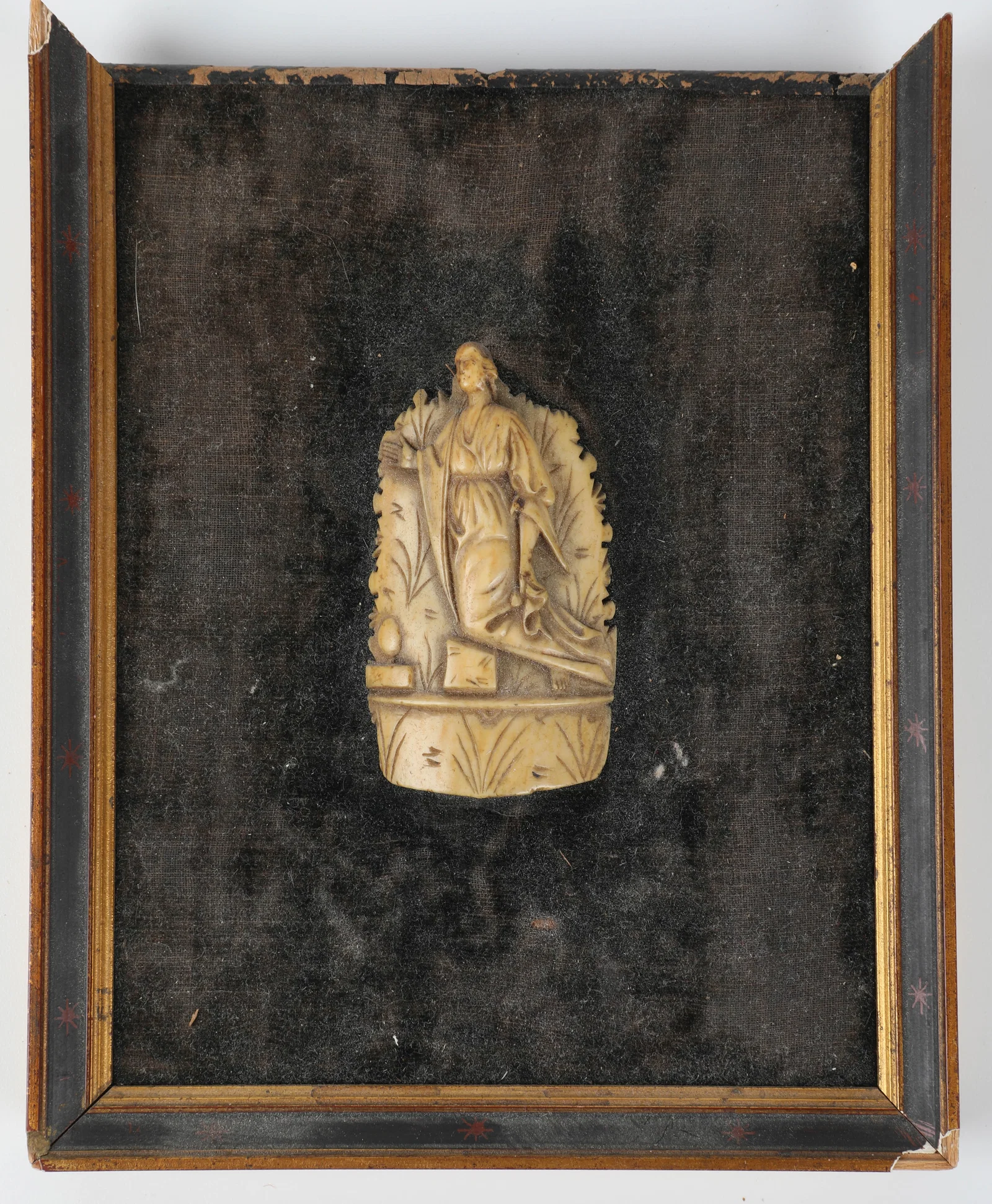 EARLY BONE CARVED ICON