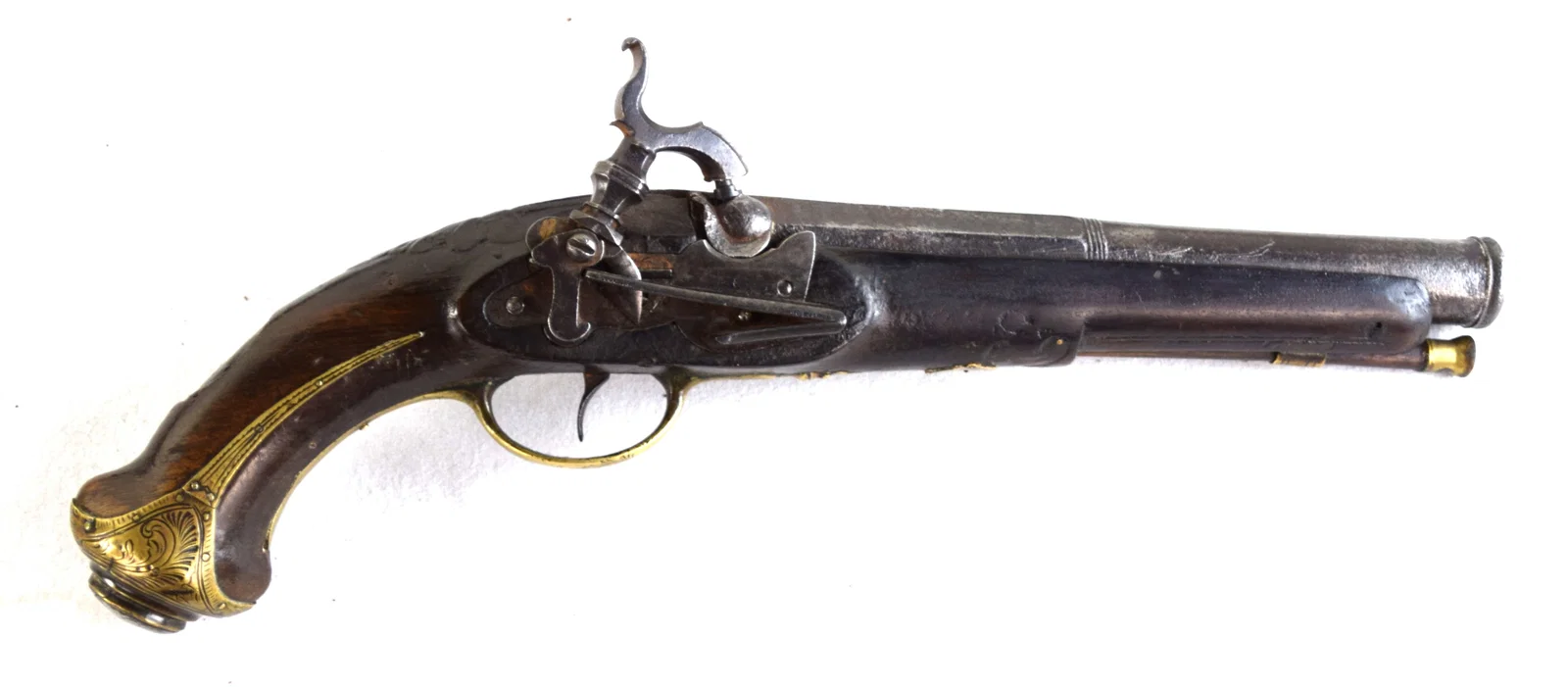 Early Spanish Percussion Pistol With Miquelet Lock