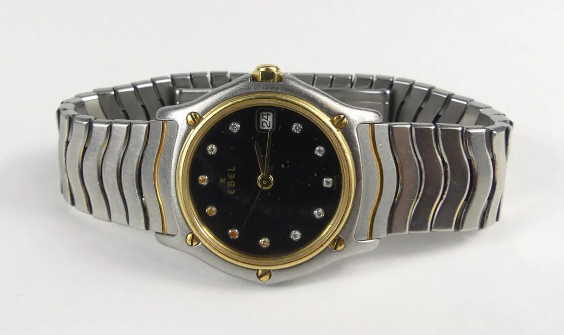 EBEL LADIES 18kt & STAINLESS SPORT WAVE WRISTWATCH