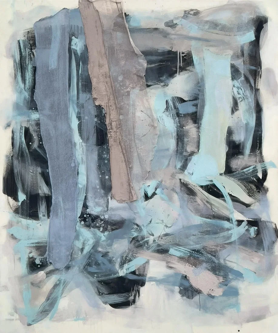Echoes in the Night Sky Large-Scale Gestural Abstract Expression Painting